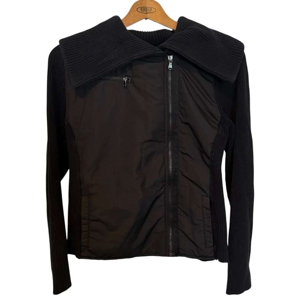 Lauren Active Ralph Lauren Moto Style Jacket Stretch Black SZ large